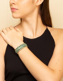 Bracciale Emerald Spring con diamanti in oro 18 carati