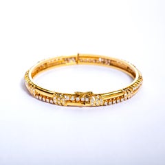 Gold and Diamond Leaf Bracelet