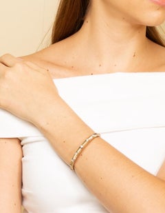 Gold Wire Bracelet with Diamonds in 18 Karat Gold