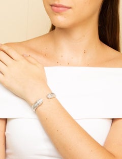 Set di bracciali in oro bianco 18 carati con diamanti con decorazioni matematiche