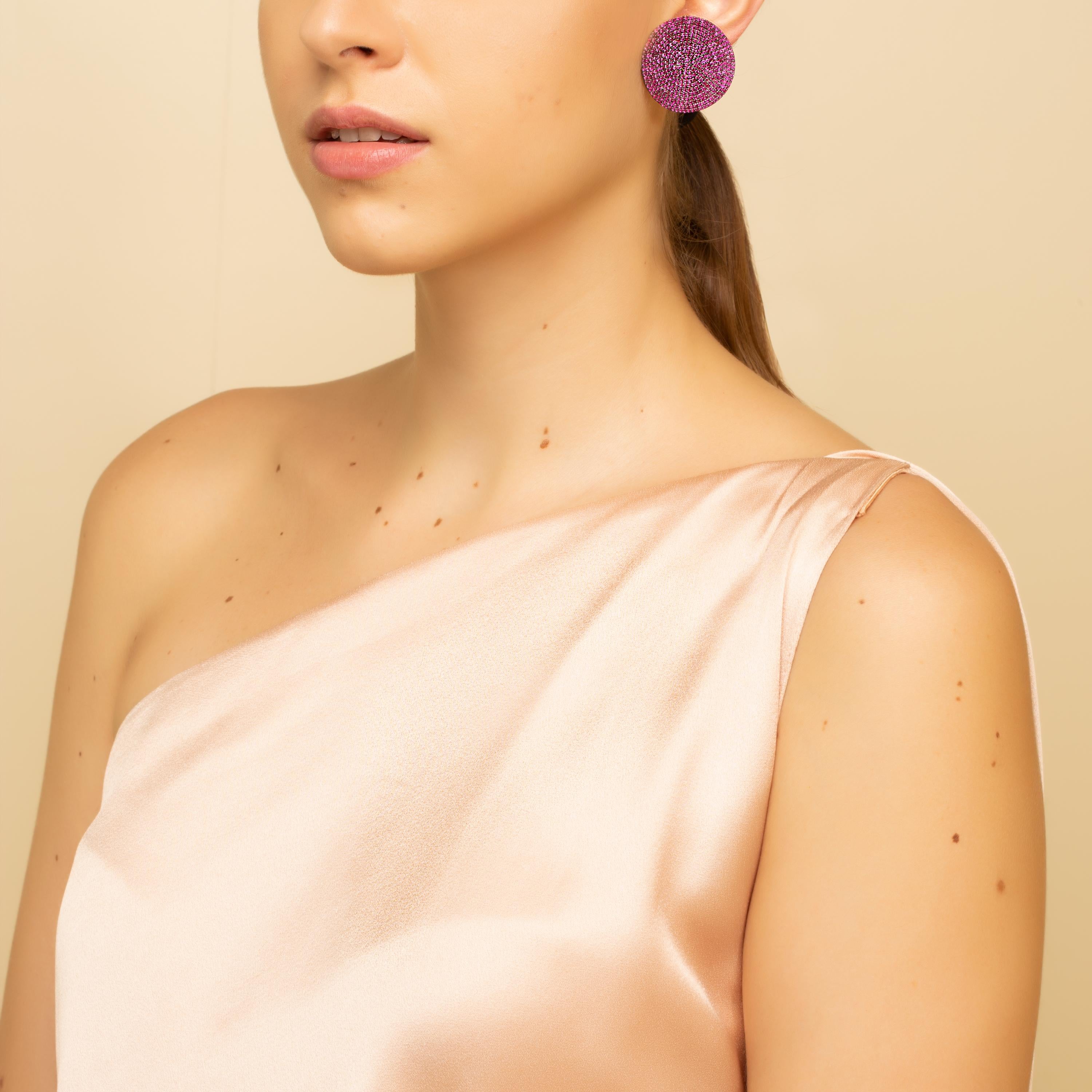 Contemporary Sūrya Sun Disc Earrings with 14kt Gold push-backs crafted in sterling silver For Sale