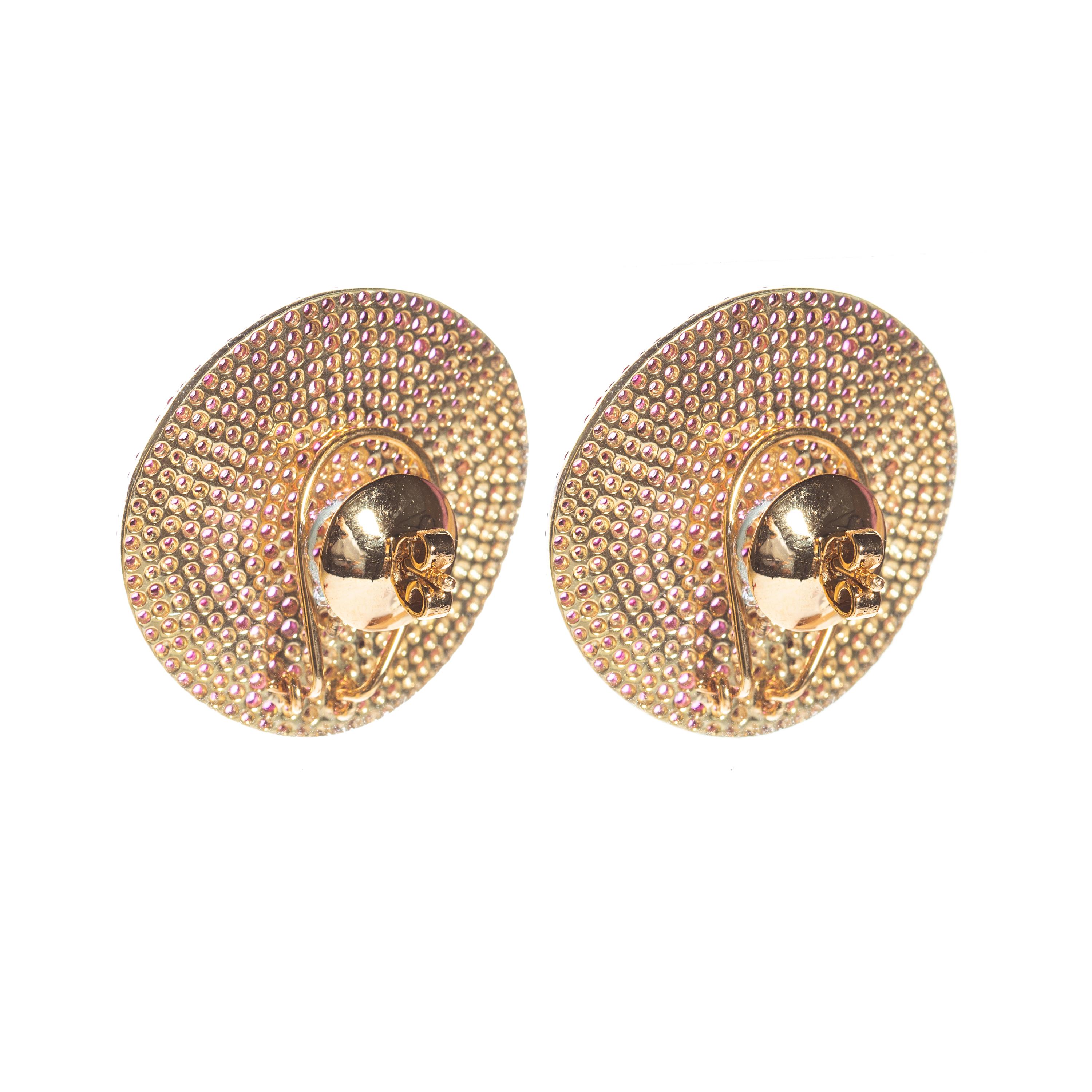 Sūrya Sun Disc Earrings with 14kt Gold push-backs crafted in sterling silver In New Condition For Sale In Mumbai, IN