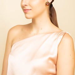 Tourmaline Flower Earrings Silver with 24 Karat Gold Vermeil, Diamonds and Gems