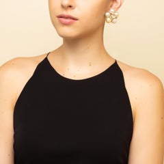 Uncut Diamond and Pearl Earrings in 18 Karat Gold