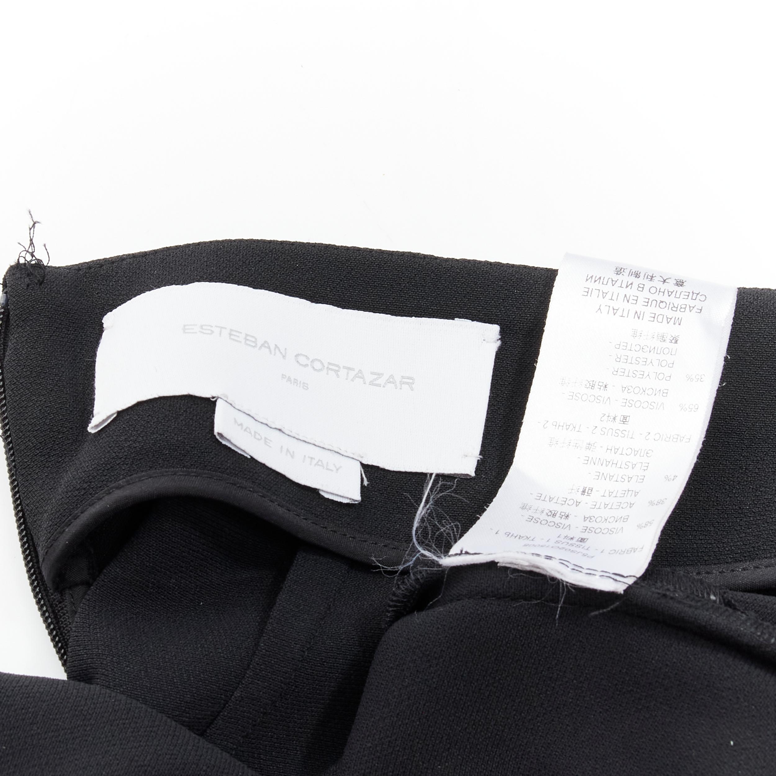 ESTABAN CORTEZAR black open back asymmetric cape jumpsuit FR38 S For Sale 4