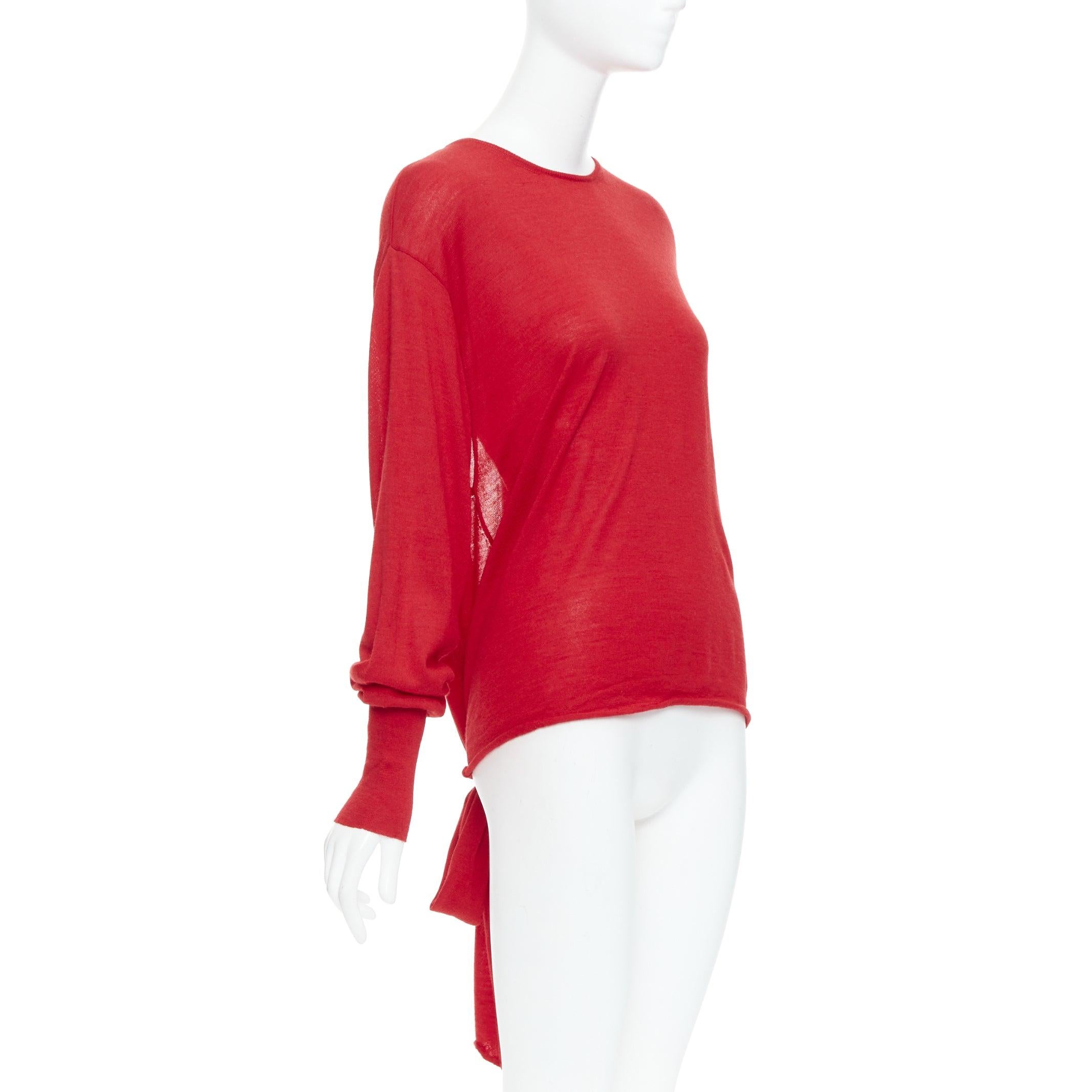 Rouge ESTABAN CORTEZAR Pull dos nu rouge en laine mérinos, soie et cachemire, taille M en vente