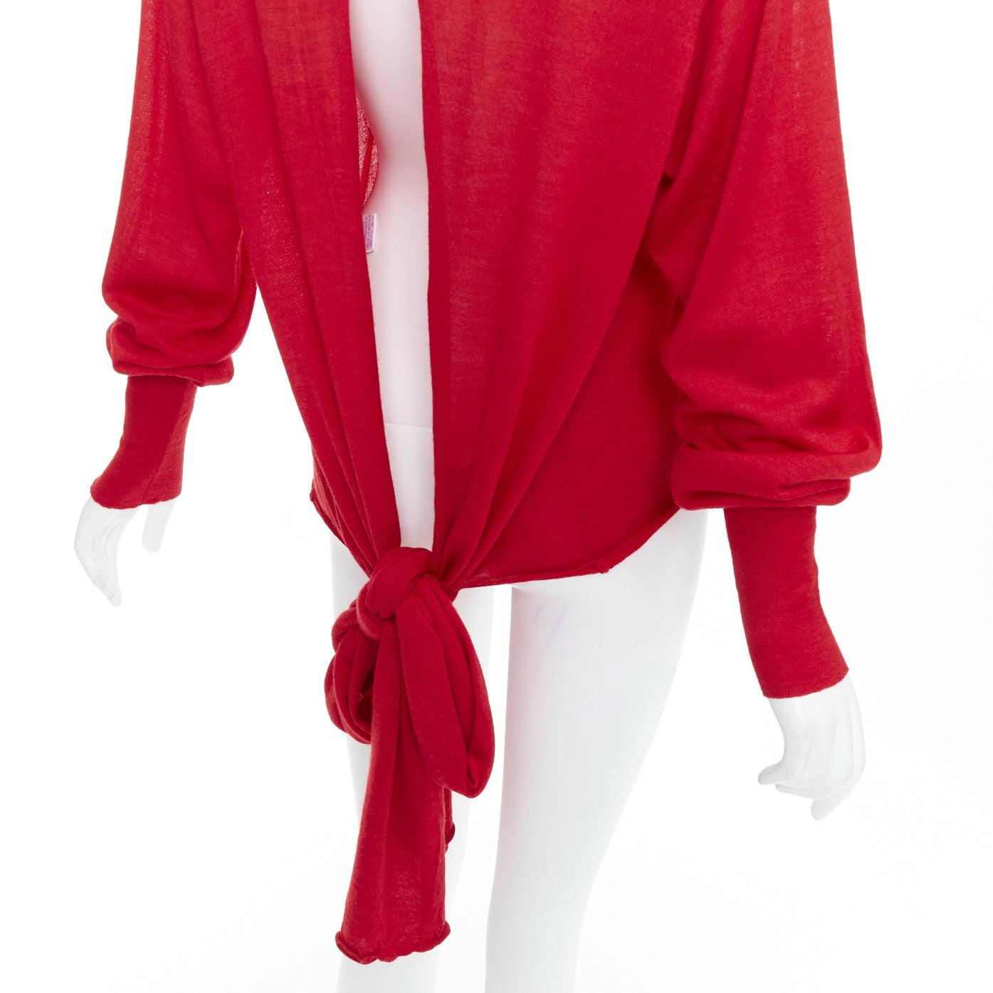 ESTABAN CORTEZAR Pull dos nu rouge en laine mérinos, soie et cachemire, taille M en vente 2