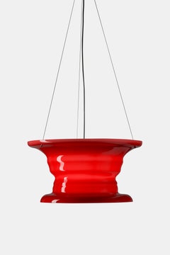 Established & Sons Lámpara colgante Audrey en rojo opalino de Venini y Michael Eden