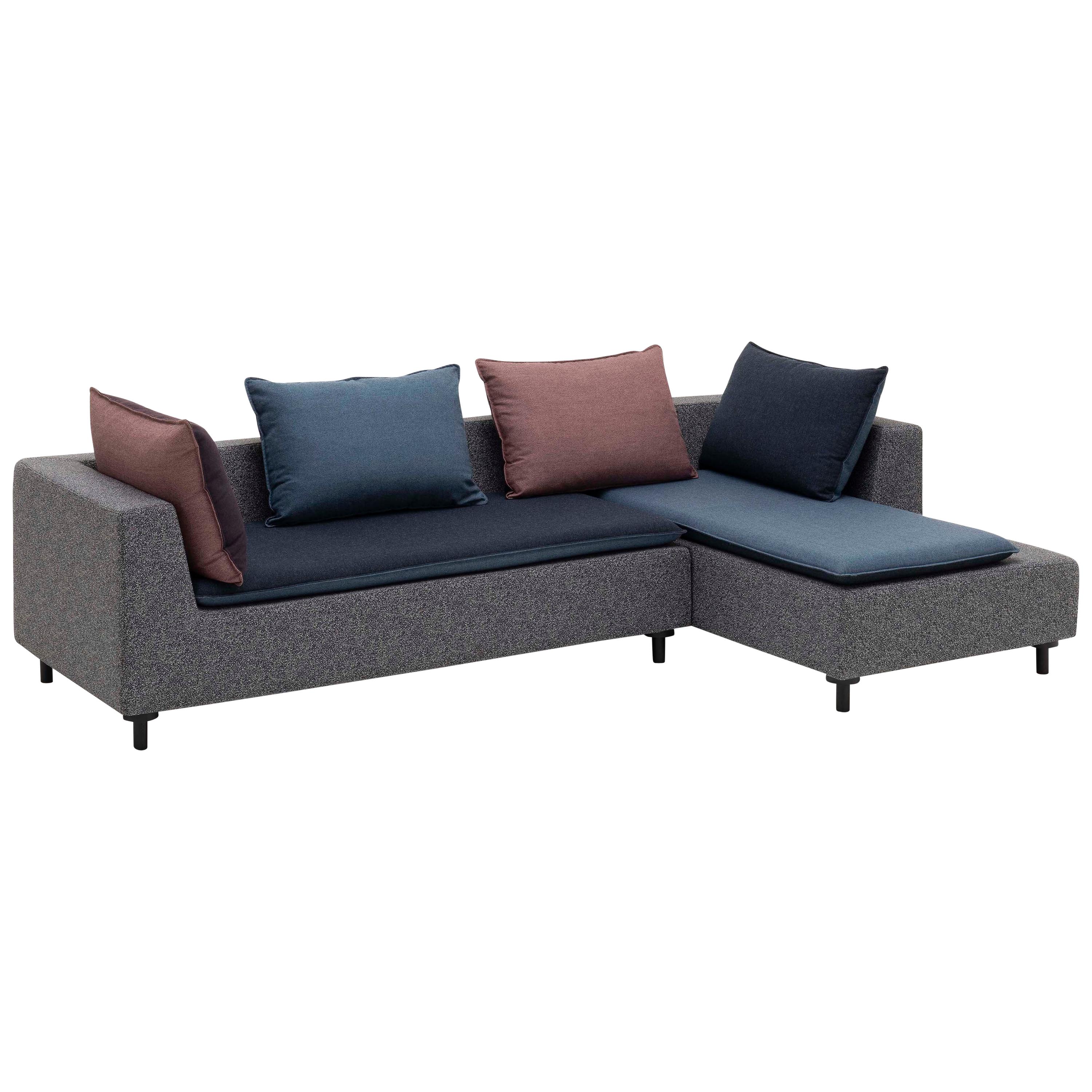 Established & Sons Barbican Sectional with Blue Cushions by Konstantin Grcic For Sale