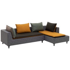 Established & Sons Barbican Sectional with Orange Cushions by Konstantin Grcic