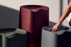 Established & Sons BUTT stool in Burgundy by Estd Collection