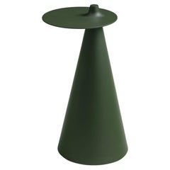 Established & Sons FEZ Round Side Table in Olive Green Finish by Nao Tamura