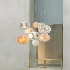 Established & Sons FILIGRANA Round Suspension Lamp in Red by Sebastian Wrong