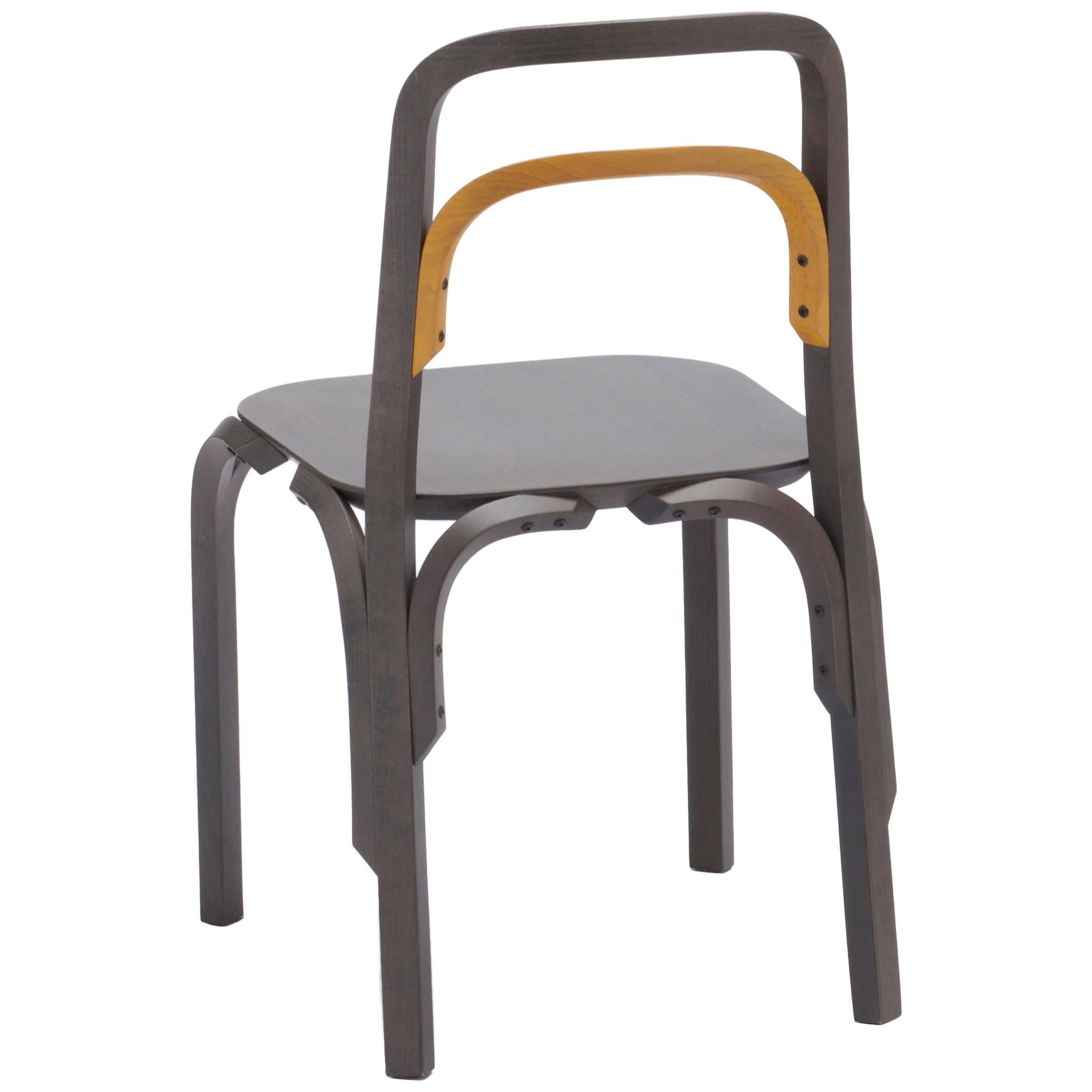 Established & Sons Sessel Chair in Gray Beech with Yellow Back by Martino Gamper For Sale