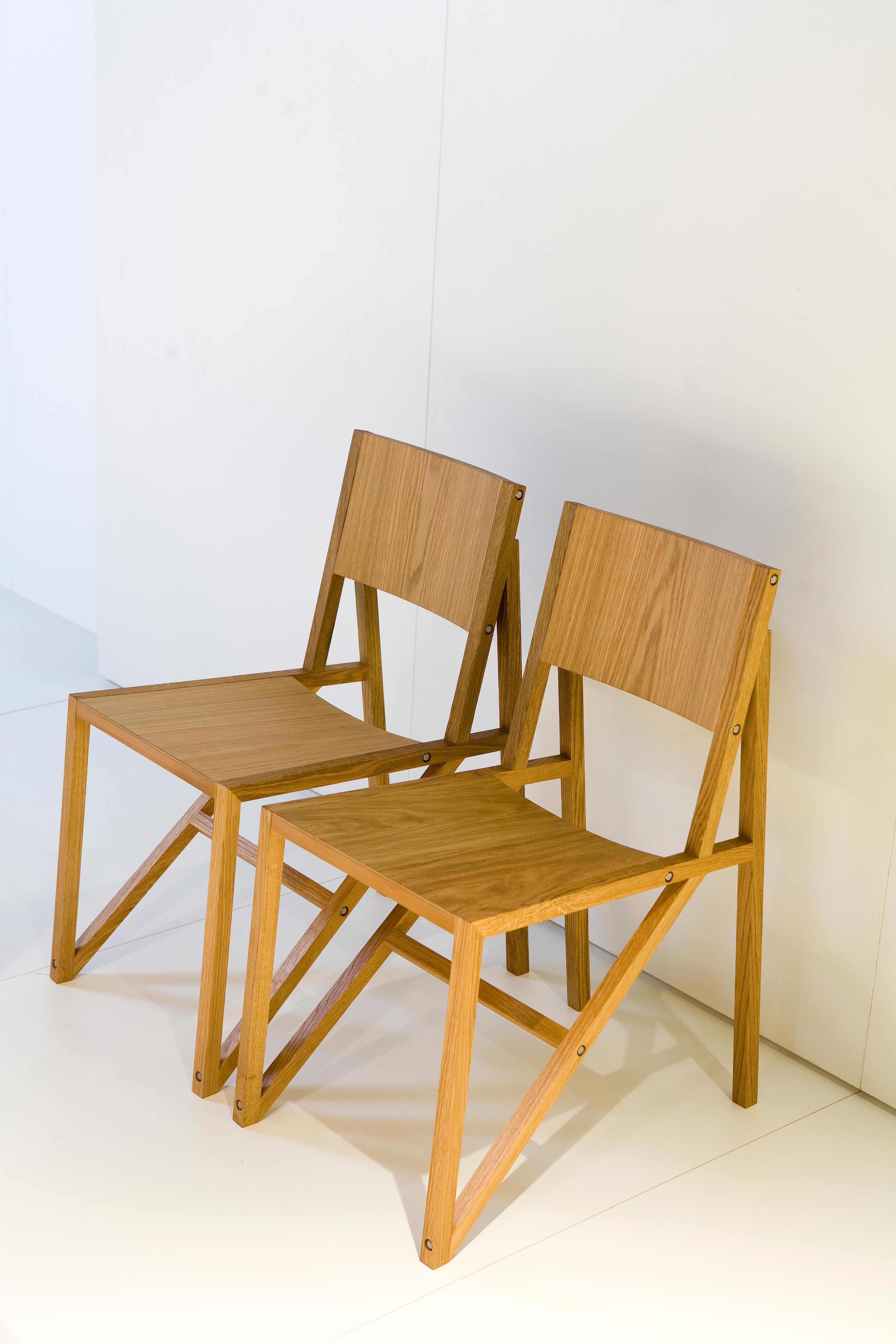 Oak Established & Sons Single Frame Chair by Wouter Scheublin For Sale
