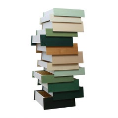 Established & Sons STACK 13 Tower of drawers in Blue Finish by Pauline Deltour