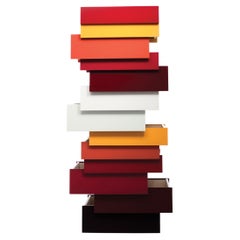 Established & Sons STACK 13 Tower of drawers in Red Finish by Pauline Deltour