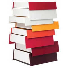 Established & Sons STACK 8 Tower of drawers in Red Finish by Pauline Deltour
