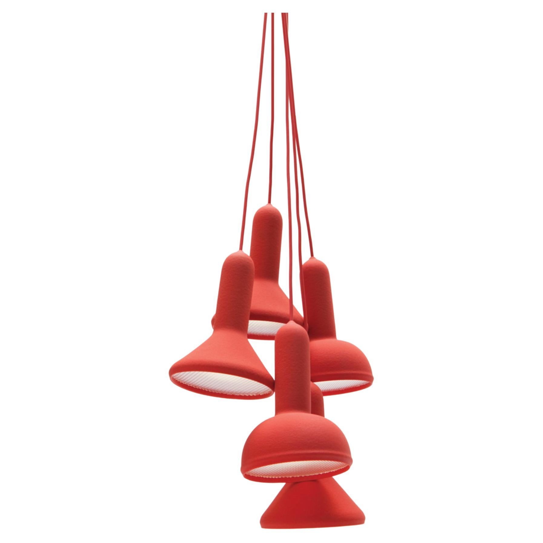 Established & Sons TORCH BUNCH S5 Lampada a sospensione in rosso di Sylvain Willenz in vendita