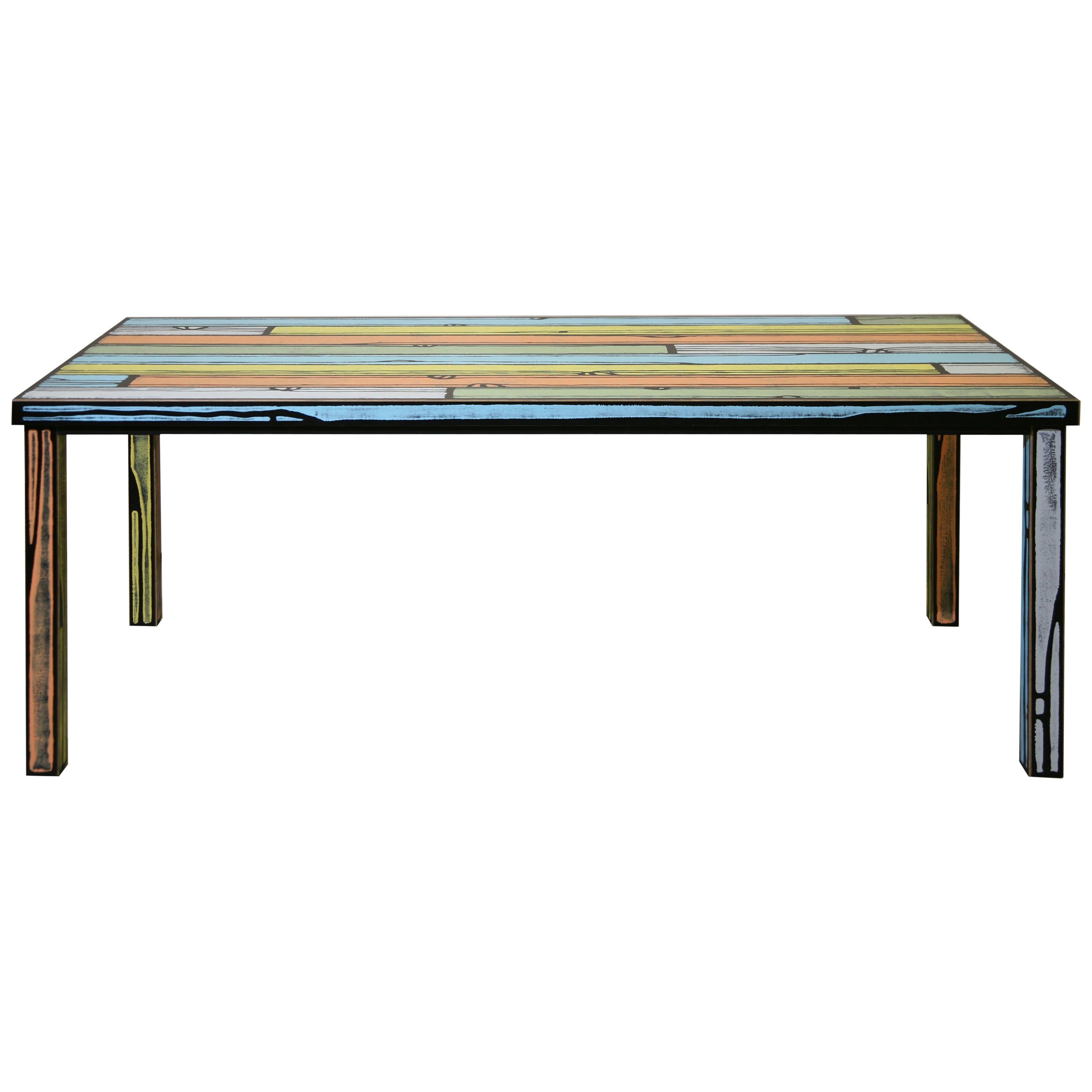 For Sale: Multi (6266) Established & Sons Wrongwood Dining Table by Richard Woods & Sebastian Wrong