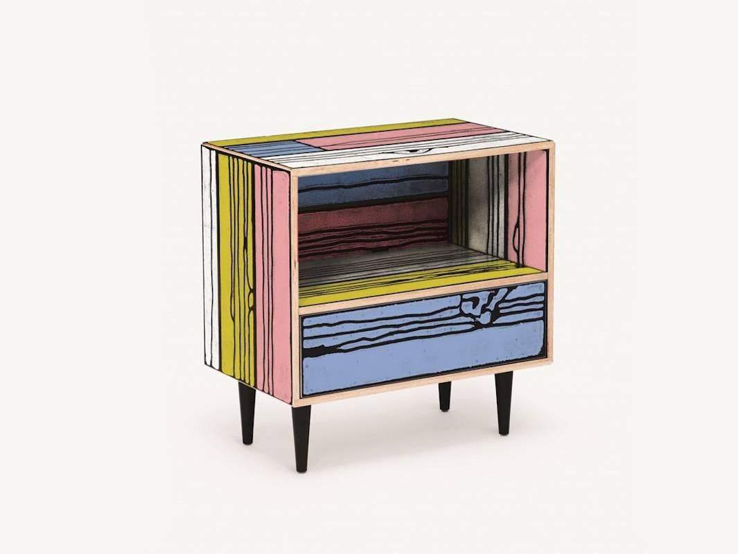 Established & Sons Wrongwoods nightstand in pink or blue color combination.

Wrongwoods nightstand
by Richard Woods & Sebastian Wrong

The art of living
Create your masterpiece room by room with the Wrongwoods Collection

British artist