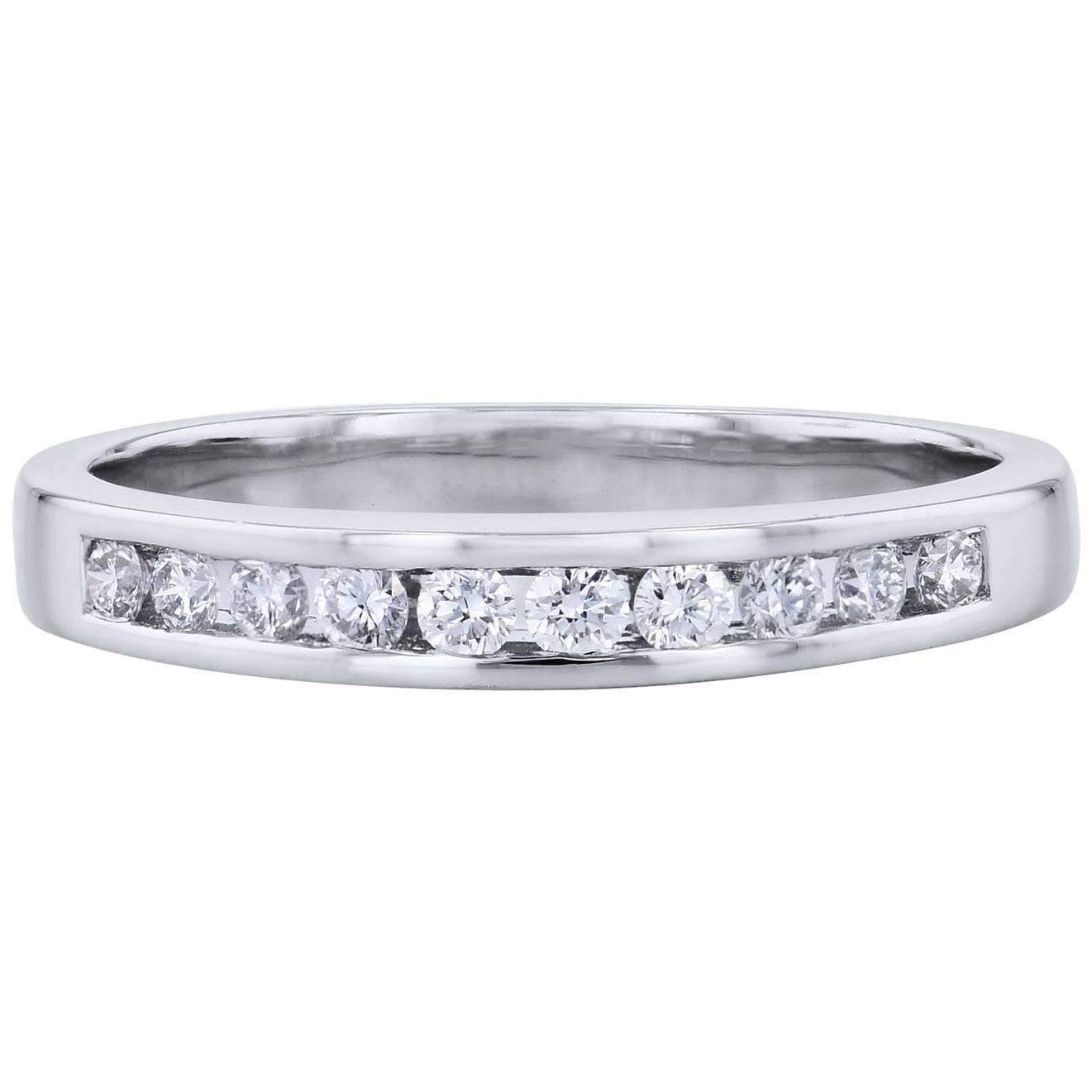 Nachlass 0,26 Karat runder Diamantband Ehering in Platin gefasst