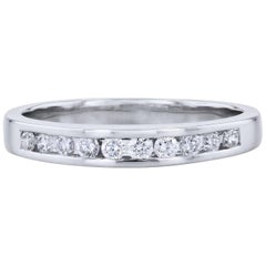 Nachlass 0,26 Karat runder Diamantband Ehering in Platin gefasst