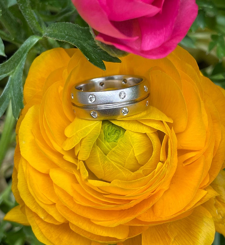 Estate 0.30ct Eternity Round Diamond Burnish Set, 14k White Gold