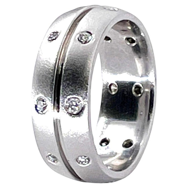 Estate 0.30ct Eternity Round Diamond Burnish Set, 14k White Gold