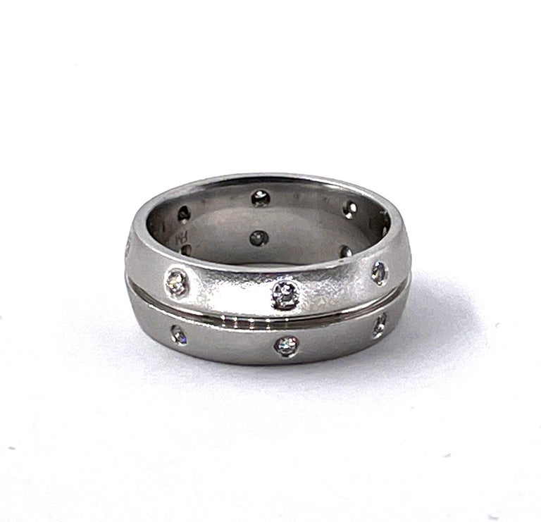 Estate 0.30ct ETERNITY Round Diamond Burnish Set, 14k White Gold