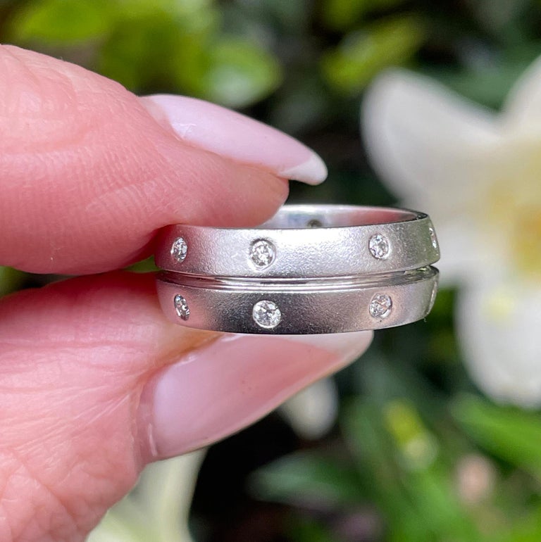 Estate 0.30ct Eternity Round Diamond Burnish Set, 14k White Gold