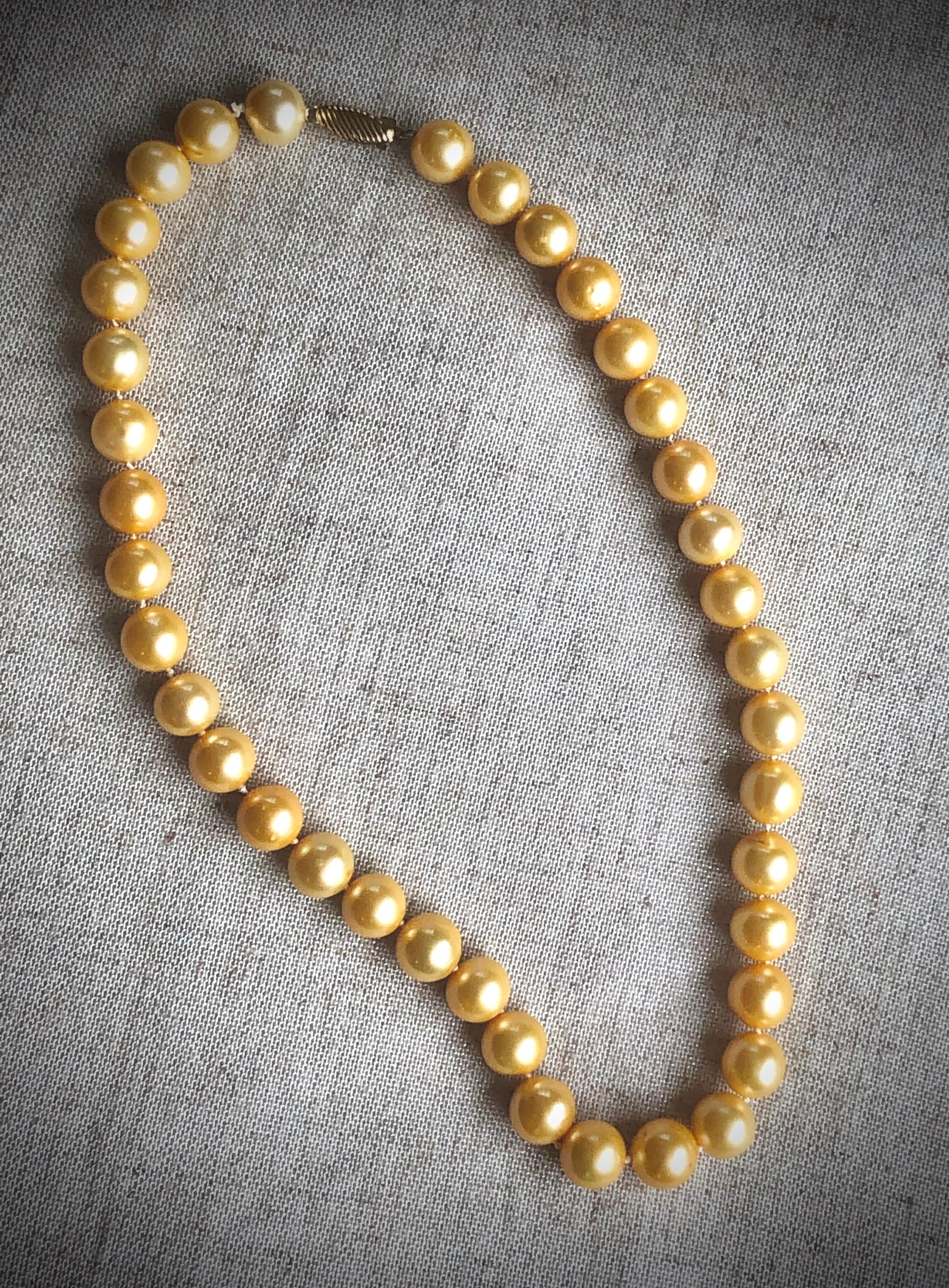 Women's Estate Golden South Sea Cultured Pearl Necklace