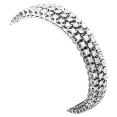 Vintage Estate 10 Carat Diamond 18k White Gold Bracelet