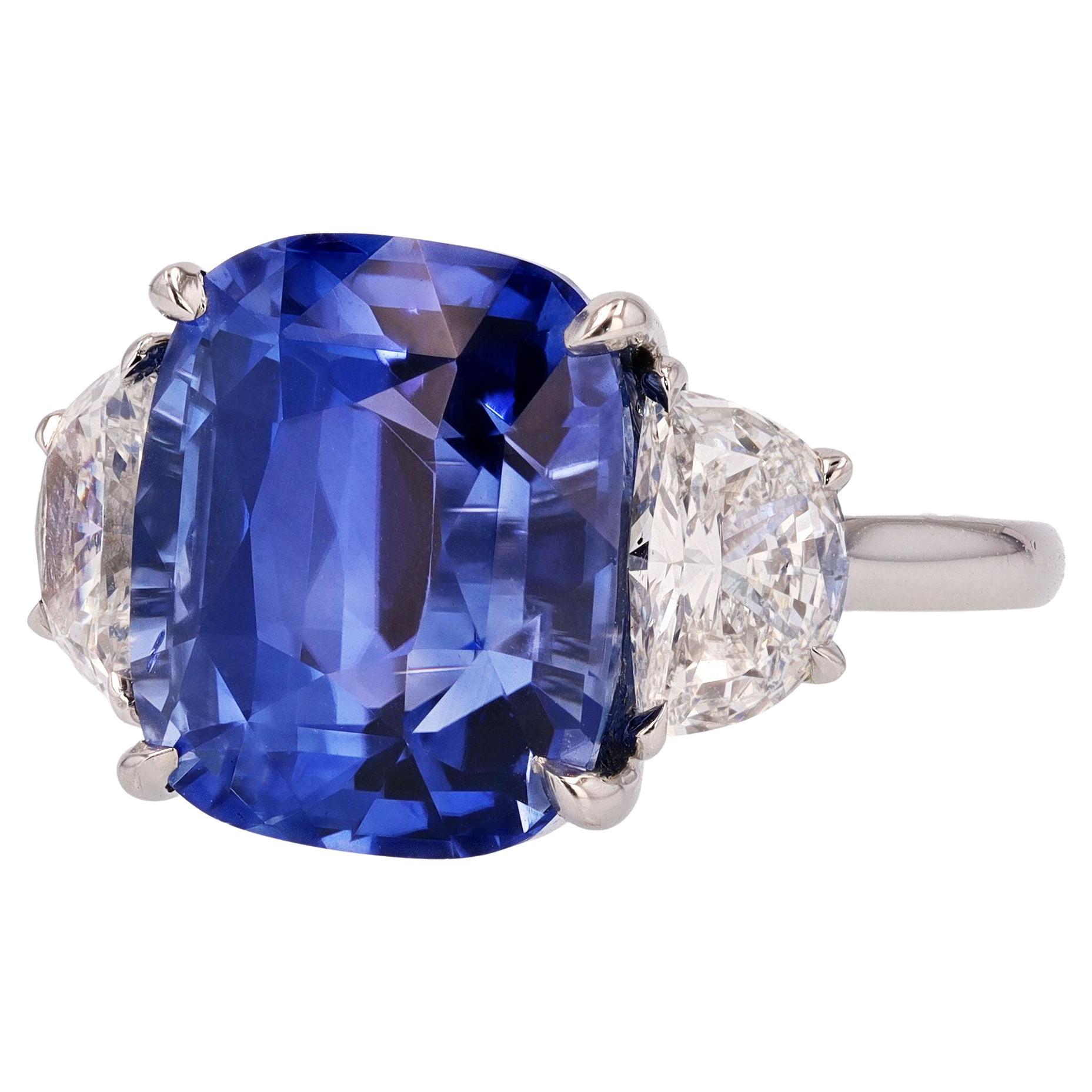 Estate 10 Carat Sri Lanka Sapphire Engagement Ring For Sale