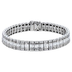 Estate Bracelet en or blanc 10 carats avec diamants