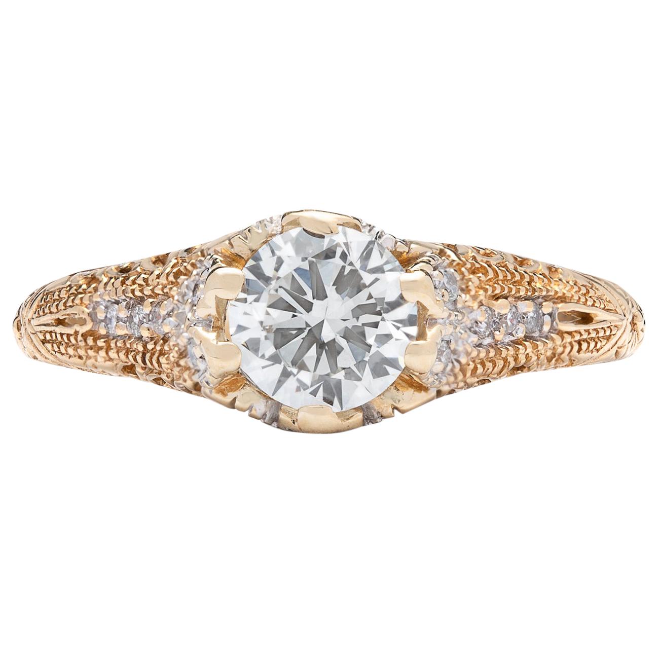 Estate 1.00 Carat E/VS1 Diamond Engagement Ring