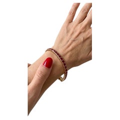 Estate 10.50 Carat No-Heat Burmese Ruby Bracelet in Yellow Gold