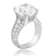 Estate 10.73 Carat Gia Certified Cushion Cut Diamond Ring