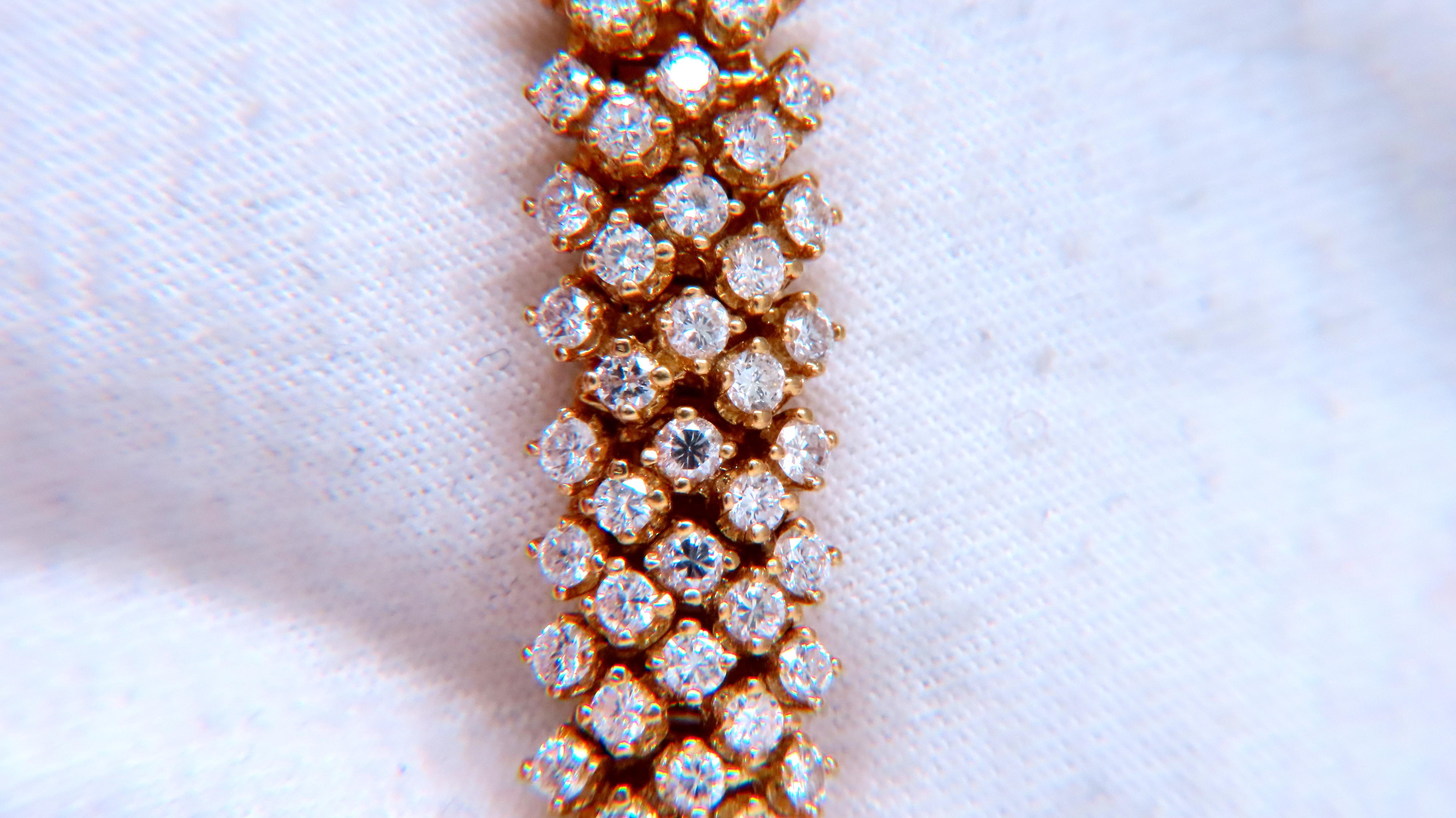 Women's Estate 10ct Natural Round Diamonds Dome Bracelet 18kt Gold 12363 For Sale