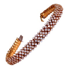 Estate-Armband mit 10-Karat-Naturdiamanten in runder Schliffform, gewölbt, 18-Karat-Gold, 12363*