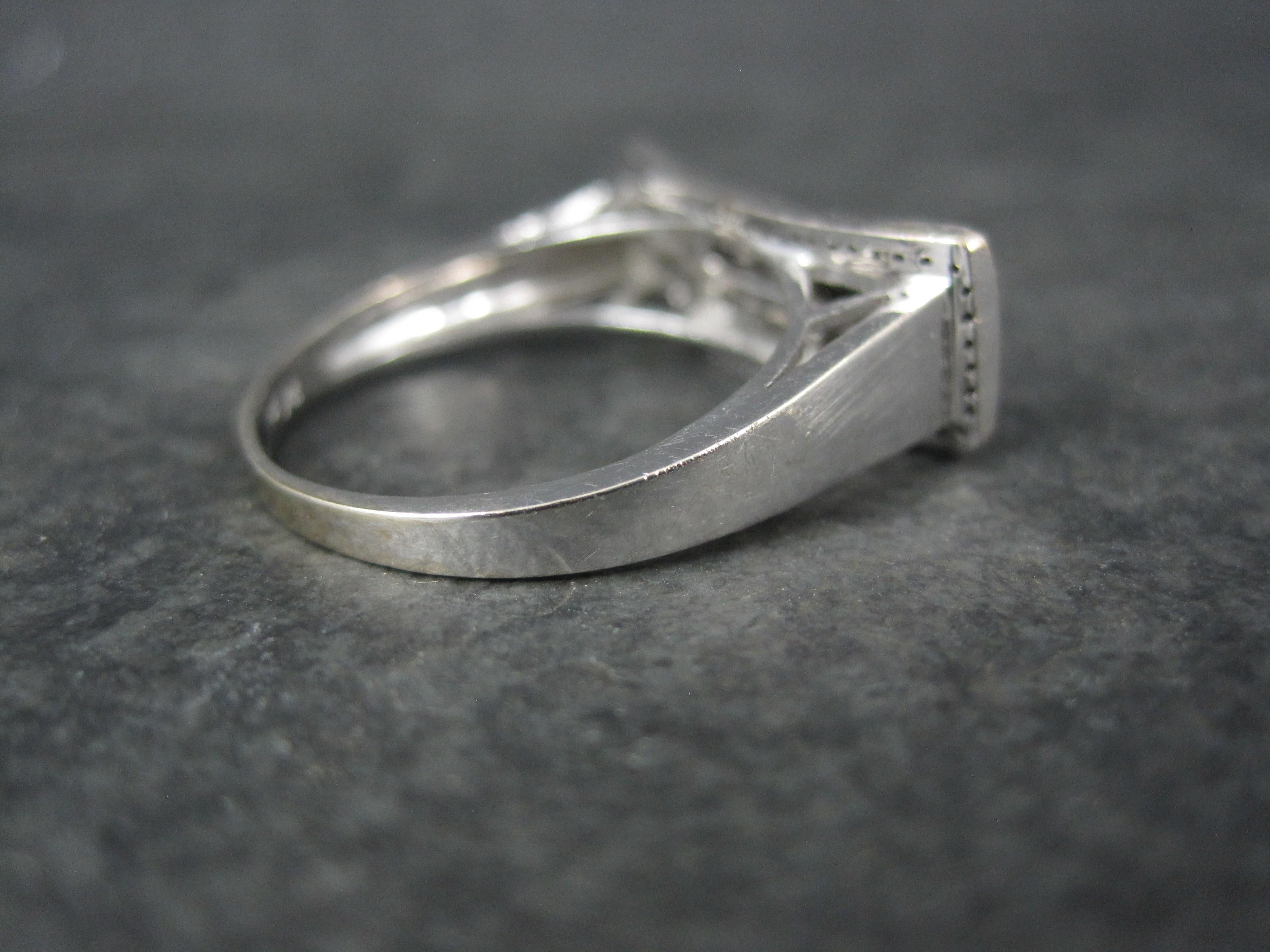 Estate 10K Black and White Diamond Ring .64 Ctw Size 8.5 For Sale 5