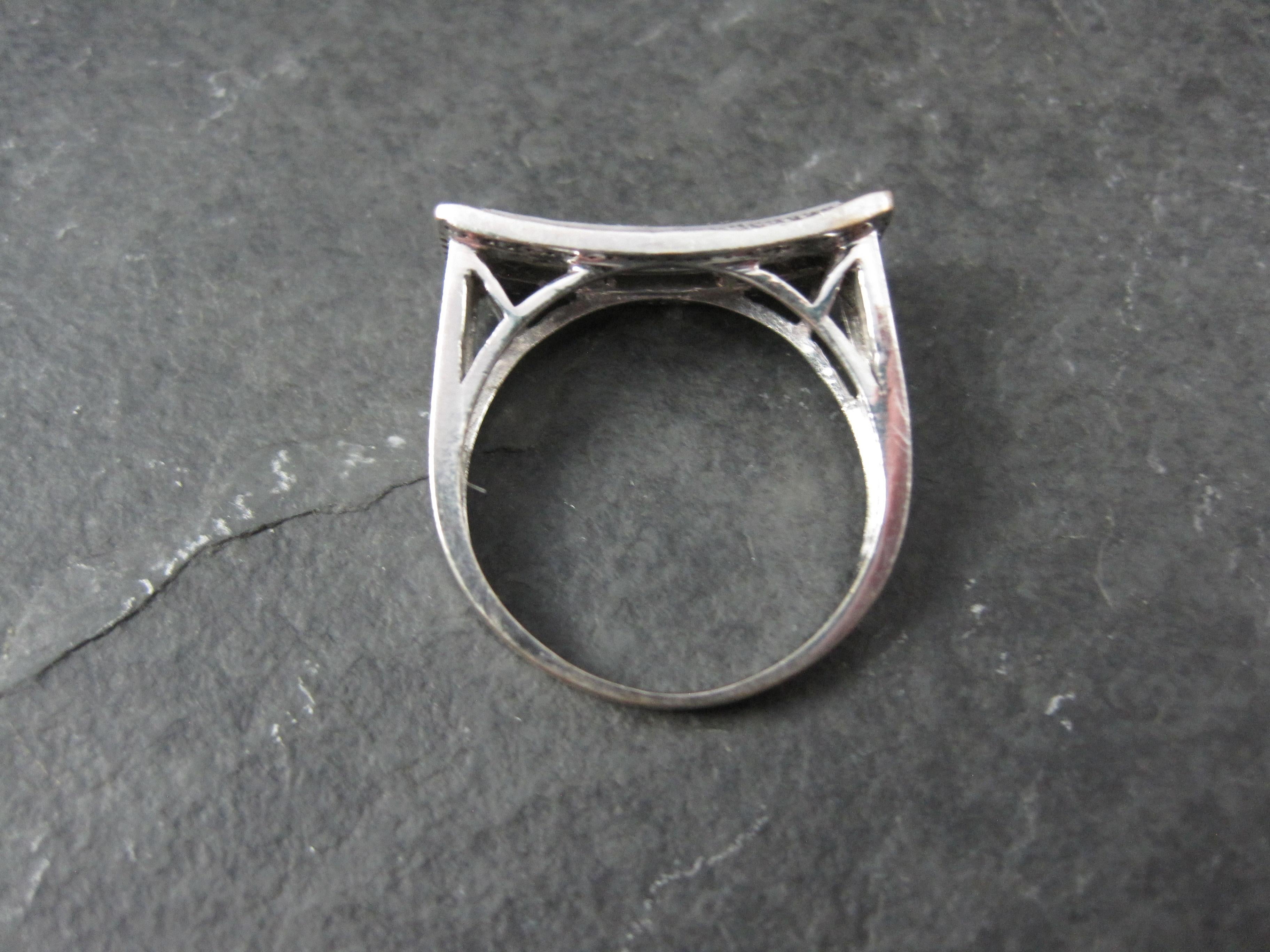 Estate 10K Black and White Diamond Ring .64 Ctw Size 8.5 For Sale 6
