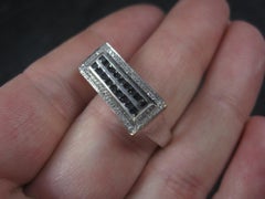 Estate 10K Black and White Diamond Ring .64 Ctw Size 8.5