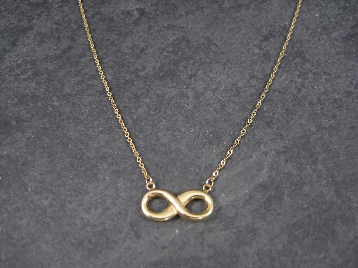 Estate 10K Infinity Necklace 16 Inches For Sale 5