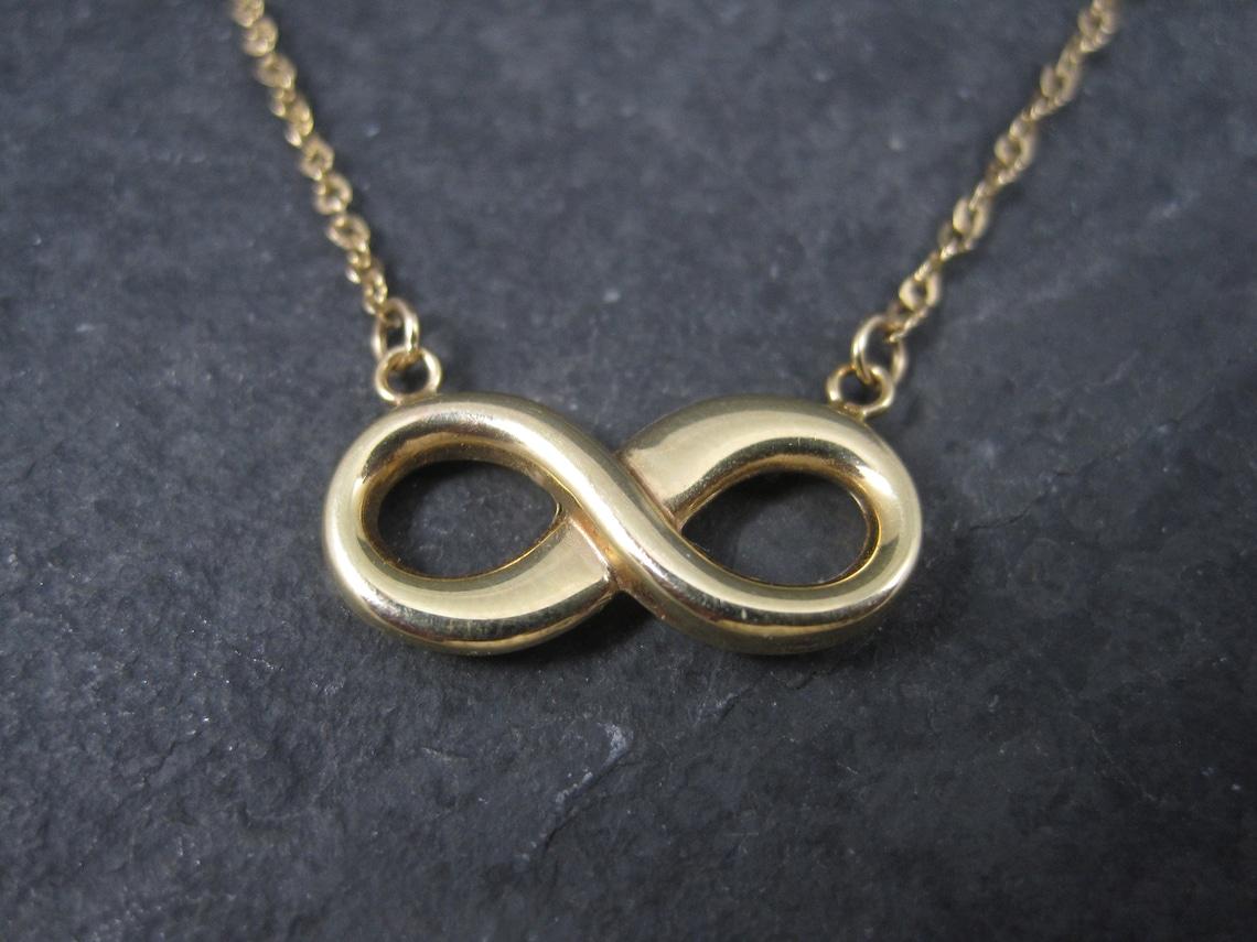 Women's Estate 10K Infinity Necklace 16 Inches For Sale