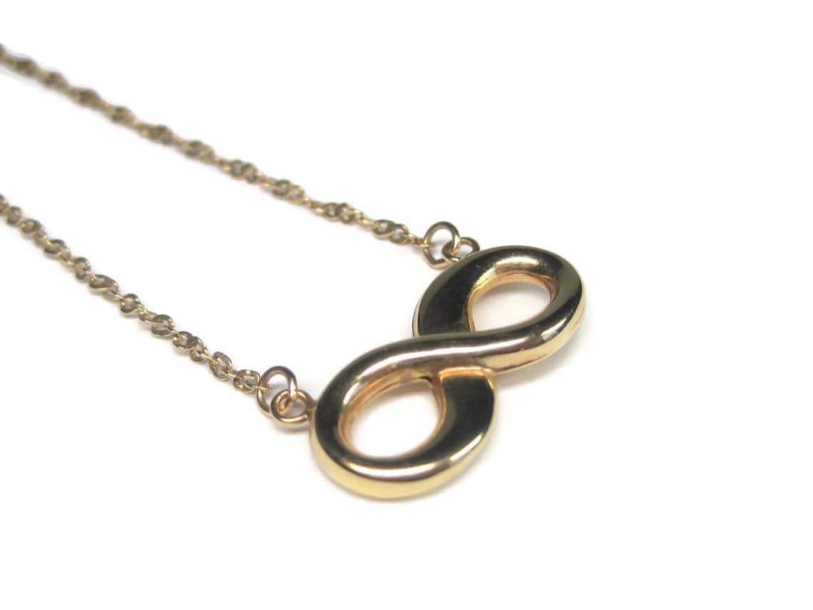 Estate 10K Infinity Necklace 16 Inches For Sale 3