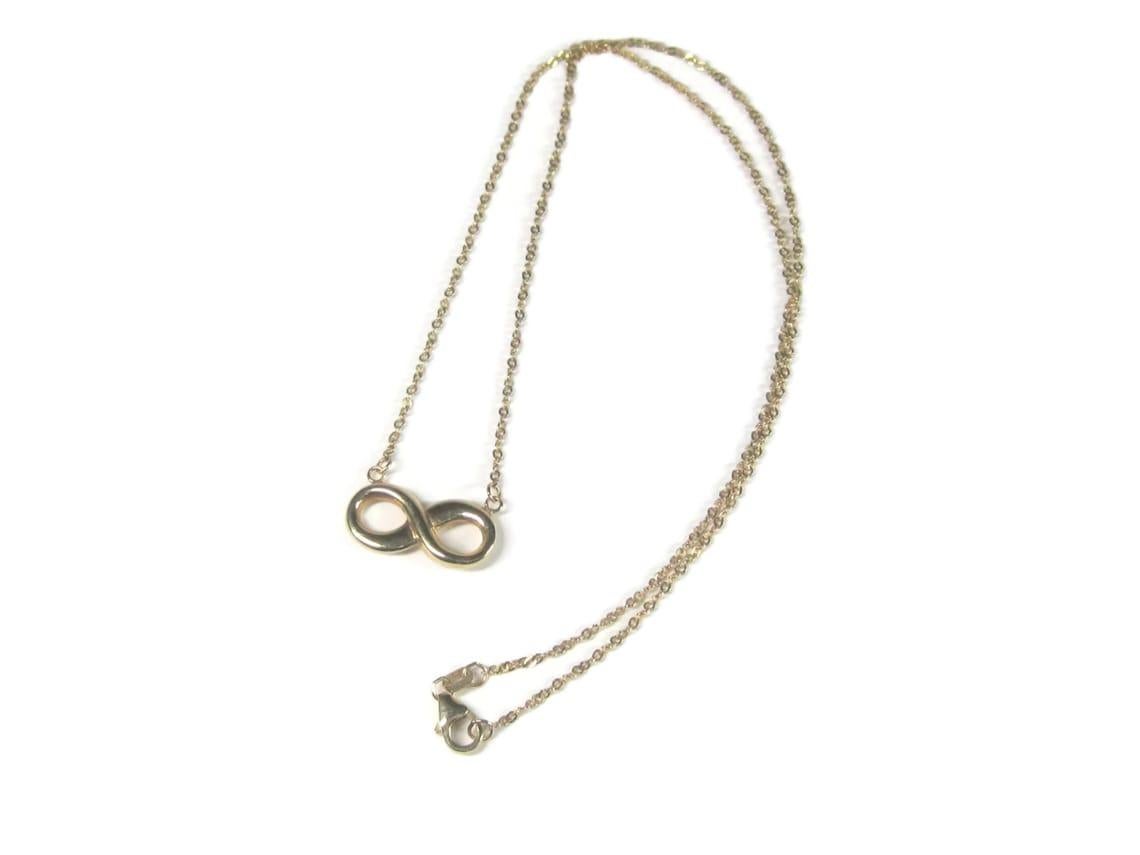 Estate 10K Infinity Necklace 16 Inches For Sale 4