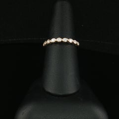 Estate 10K Yellow Gold Milgrain Stackable Diamond Anniversary Band Ring Sz 6.75