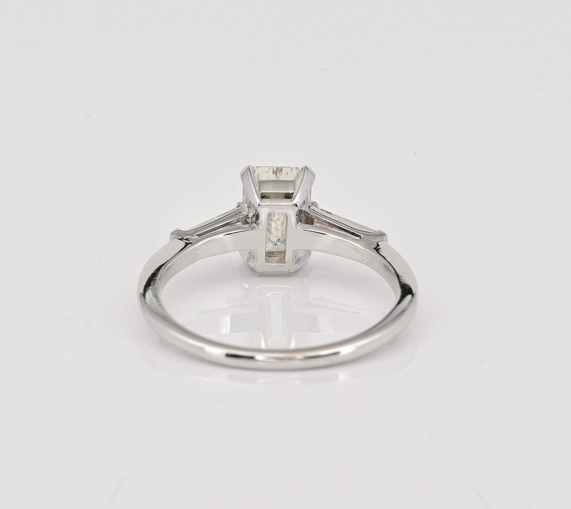 Estate 1.21 Ct Emerald Cut Diamond G VVS1 Diamond Ring For Sale 3