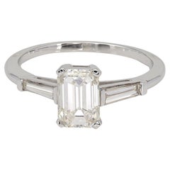 Vintage Estate 1.21 Ct Emerald Cut Diamond G VVS1 Diamond Ring
